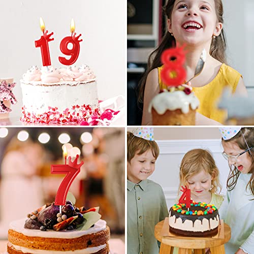 Comprar ahora 7,6cm Velas de Cumpleaños Números, Grandes Numeros 3D para Tartas con Decoración Corona Cake Topper Boda Valentín Aniversario Festival Fiesta (Rojo, 3)