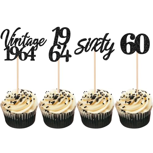 Comprar 24 adornos vintage 1963 para cupcakes con Cumpleaños purpurina para 60 cumpleaños decoración para tartas 60 cumpleaños bodas aniversarios fiestas decoración para tartas Top Precio 2024 | regaloscumple.com