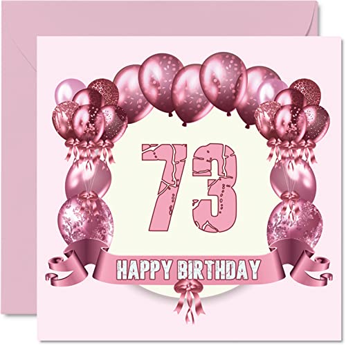 Consigue ahora Divertidas tarjetas cumpleaños 73 Navidad para mujer globos cumpleaños tarjeta feliz cumpleaños para papá mamá bisabuelo abuelo abuela tía tía 145 mm x 145 mm tarjeta felicitación 73 Rebajas 2024 | regaloscumple.com