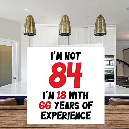 Comprar en Amazon Tarjeta cumpleaños 84 mujeres hombres – Not 84 I'm 18 with 66 years Experiencia – Divertida tarjeta felicitación cumpleaños ochenta cuatro ochenta cuarta mamá papá Great Grandad Nan  145 mm x 145 mm