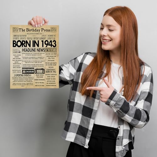 Comprar en Amazon Stuff4 Póster   cumpleaños número 81 sin marco  periódico nacido en 1943  regalos   feliz cumpleaños 81 para hombres y mujeres  vintage  retro  en 1943  8 x 10 pulgadas  decoración   fiesta