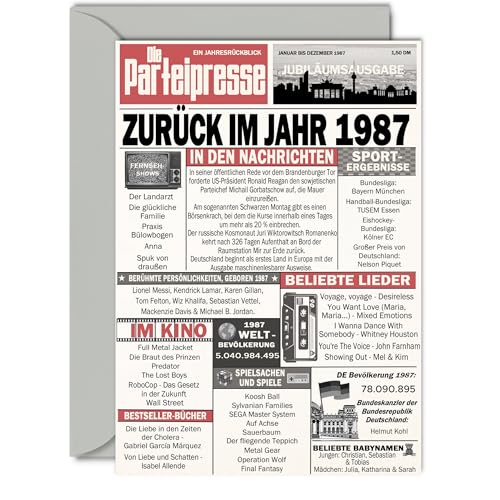 Comprar Stuff4 37 tarjetas cumpleaños para hombres y mujeres - Regreso al año 1987 - 37 Feliz Cumpleaños Aniversario Boda Navidad Tarjeta Vintage Nacido 1987 127 mm x 178 mm Tarjetas Felicitación Rebajas 2025 | regaloscumple.com