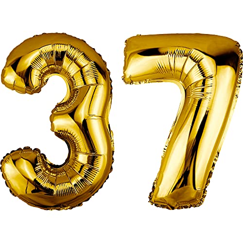 Comprar DekoRex Globo dorado 82 cm Globo cumpleaños Fiesta boda (Número 37) Promoción Top Precio 2024 | regaloscumple.com