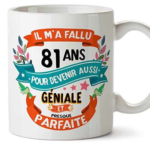 Comprar MUGFFINS Tazas 81 Cumpleaños - En Francés - Il m'a fallu 81 ans pour devenir aussi Promoción geniale - 11 oz - Regalo original y divertido Top Precio 2023 | regaloscumple.com