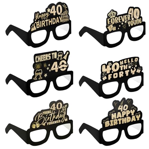 Comprar Grevosea 6 lentes sol papel para fiesta Navidad cumpleaños 40 cumpleaños accesorios para cabina fotos suministros para fiesta cumpleaños niñas y mujeres regalos fiesta (40) Top Precio 2024 | regaloscumple.com