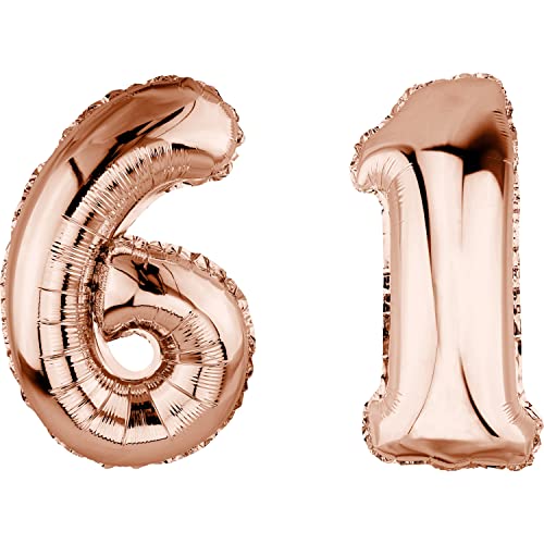 Comprar DekoRex Globo papel aluminio oro rosa 40 cm decoración para cumpleaños aniversario Navidad boda (número 61) Ofertas 2025 | regaloscumple.com