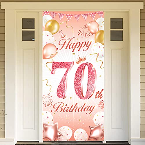 Comprar DPKOW Oro Rosa 70 Años Cumpleaños Decoración para Mujer Oro Rosa Cumpleaños Pancarta para Mujer 70 Cumpleaños Puerta Fondo Decoración para Mujer 70 Años Cumpleaños Mesa Jardín Decoración 185 x 90cm Ofertas 2024 | regaloscumple.com