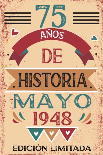Comprar 75 Años De Historia Mayo 1948: Libro visitas cuaderno 110 páginas felicitaciones idea regalo regalo Para la esposa novia mujer Promoción La madre Rebajas 2023 | regaloscumple.com