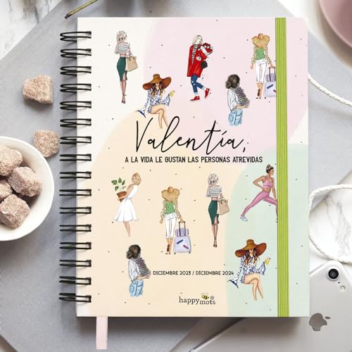Comprar Agenda 2024 Happymots | Agenda semana vista 12 meses completos | Agenda anual 2024 desde Diciembre 2023 a Diciembre 2024 | Catálogo Incluye Planificador Calendario y Stickers | Tamaño A5 Top Precio 2025 | regaloscumple.com