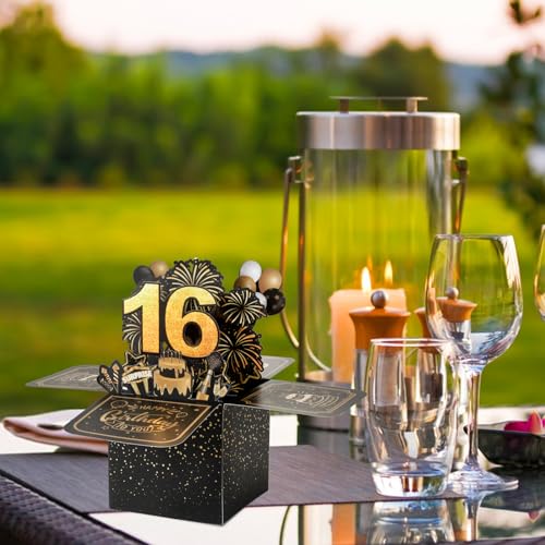 Comprar ahora BOFUNX Tarjeta de Felicitación Cumpleaños de 16 Años Pop Up