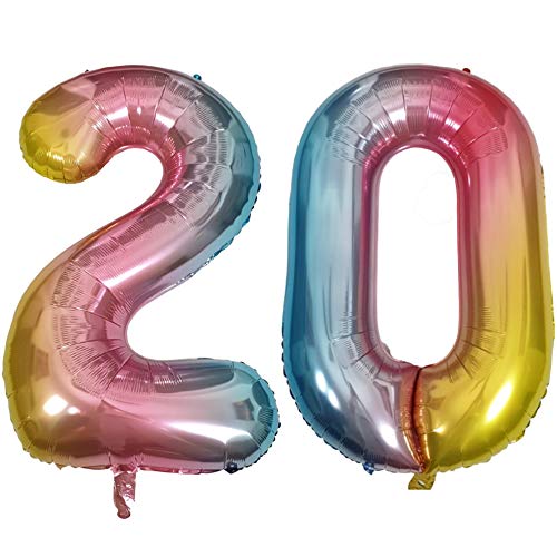 Comprar DIWULI Globos Cumpleaños 20 Años Catálogo XXL Rosa Arcoíris Rebajas 2025 | regaloscumple.com