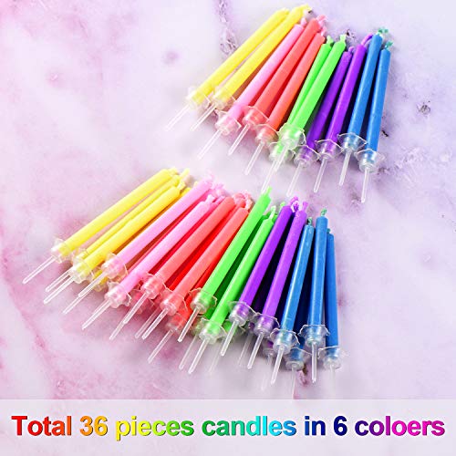 Comprar ahora BBTO 36 Velas de Pastel Cumpleaños con Llamas Colores Arcoiris en Soporte para Decoración Magdalena