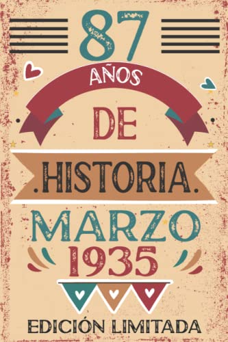 Comprar 87 Años De Historia Marzo 1935: 87 años. Libro visitas cuaderno 110 páginas felicitaciones idea regalo regalo Para la esposa novia mujer La madre Catálogo Top Precio 2025 | regaloscumple.com