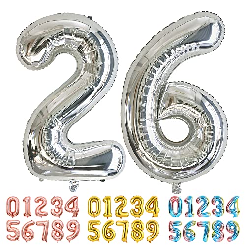 Consigue ahora Ponmoo Foil Globo Número 26 62 Plata Gigante Cumpleaños Numeros 0 1 2 3 4 5 6 7 8 9 10-19 20-29 30 40 50 60 70 80 90 100 Grande Globos para La Boda Aniversario Globo Cumpleaños Fiesta Decoración Rebajas 2024 | regaloscumple.com