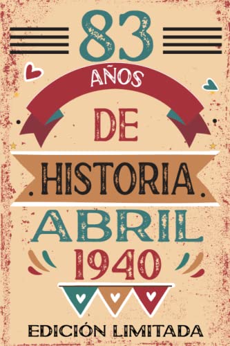 Comprar 83 Años De Historia Abril 1940: Libro visitas cuaderno 110 Ideas para regalar páginas felicitaciones idea regalo regalo Para la esposa novia mujer La madre Rebajas 2024 | regaloscumple.com