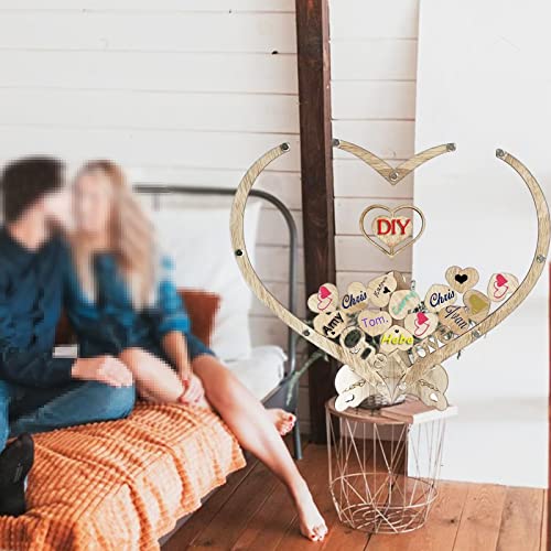 Oferta Flash Libro   visitas boda  Alternativa Cuadro firmas Madera 65 corazones escribir álbum   fotos regalo rústico  bautizos cumpleaños baby shower comunión