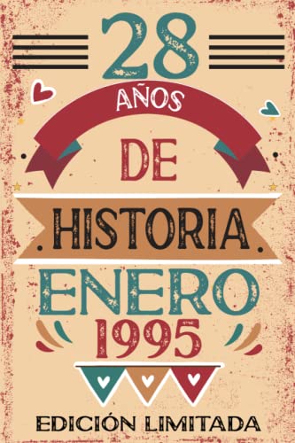 Comprar 28 Años De Historia Enero 1995: Libro visitas cuaderno 110 páginas felicitaciones idea regalo Ideas para regalar regalo Para la esposa novia mujer La madre Ofertas 2024 | regaloscumple.com