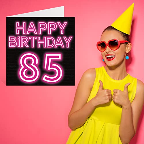 Ofertas en regaloscumple.com Divertidas tarjetas de cumpleaños 85 para hombres y mujeres, brillo neón, tarjeta feliz papá, mamá, bisabuelo, abuelo, abuela, tía, 145 mm x mm, felicitación