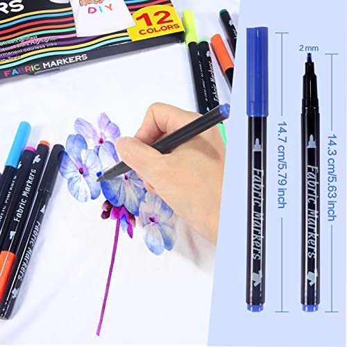 Mejores precios Ihaspoko Rotuladores Para Tela  12 Colores Rotulador Textil Permanente para Camisetas Jeans Sombreros Bolsas   Lona Zapatos
