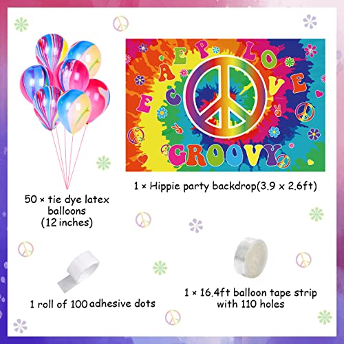 Ofertas Decoración de Fiesta Temática Hippie Los Años 60, Telón Fondo Fotos Groovy Juego Globos Teñido Anudado Para Fiestas Retro 60