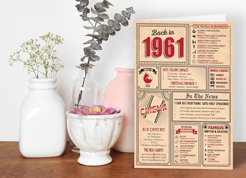 Ofertas en regaloscumple.com Gift Monster Tarjeta de cumpleaños 62 felicitación este año en 1961, tarjeta para hombres y mujeres, tarjetas par