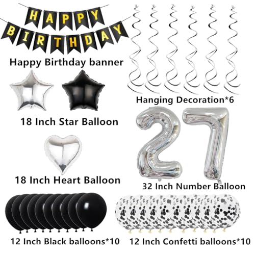 Ofertas Cumpleaños 27 años hombres, Deco 27 cumpleaños hombre, Deco 27 globos