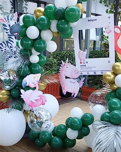 Comprar en Amazon JEJA Globos 60 Piezas Verde Dorado Cumpleaños 12 Pulgadas Globos