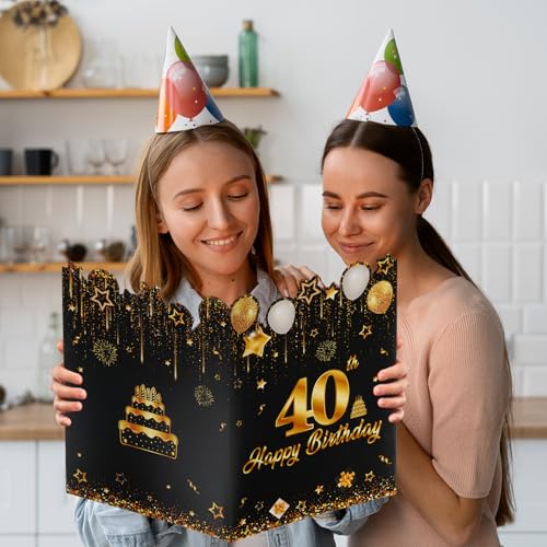 Dónde comprar en España AIBAOBAO Tarjeta Felicitacion 40 Cumpleaños Grande, 42.5 x 30 cm, Regalo Feliz Postal Xxl Originales Personalizada Carta Birthday Card para Firmar Mujer Hombre