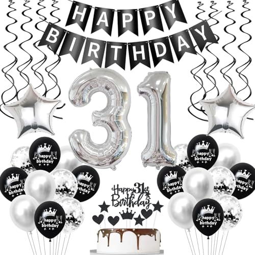 Comprar Globo 31 años cumpleanos decoracion hombre mujer negro plata cumpleanos 31 años deco Catálogo mujer hombre 31 cumpleanos decoracion hombre globo 31 años cumpleanos decoracion tarta 31 cumpleanos mujer Ofertas 2025 | regaloscumple.com