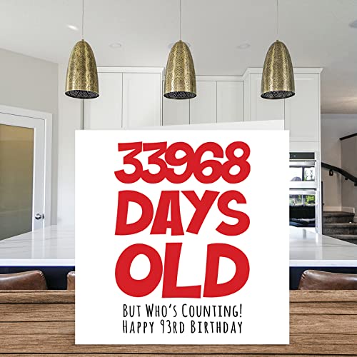 Ofertas en regaloscumple.com Tarjeta felicitación 93 cumpleaños hombres mujeres él ella 33968 días