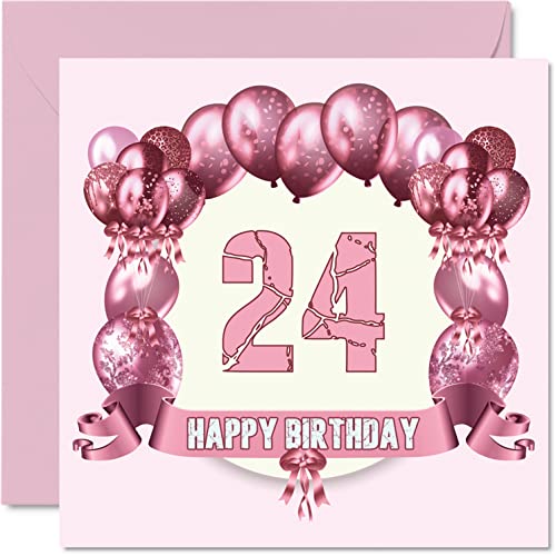 Comprar Divertidas tarjetas cumpleaños número 24 para mujer globos cumpleaños tarjeta para hijo hija hermano hermana Promoción tío tía sobrina sobrino primo tarjetas felicitación 145 mm tarjeta Ofertas 2025 | regaloscumple.com