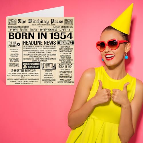 Comprar ahora Tarjetas 70 y periódico en tarjeta 70 abuelo, abuela, abuela, vintage, Back 1954, mm