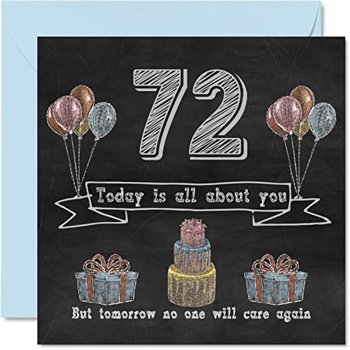 Consigue ahora Divertidas tarjetas Ideas para regalar cumpleaños 72 para hombres y mujeres pizarra tiza tarjeta feliz cumpleaños para tío mamá papá abuelo bisabuelo abuela gran niñera tía 145 mm x 145 mm tarjetas Top Precio 2024 | regaloscumple.com