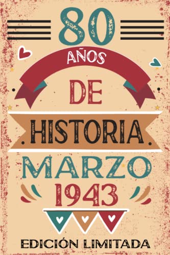 Consigue ahora 80 Años De Historia Marzo 1943: Libro visitas cuaderno 110 páginas BlackFriday felicitaciones idea regalo regalo Para la esposa novia mujer La madre Ofertas 2024 | regaloscumple.com
