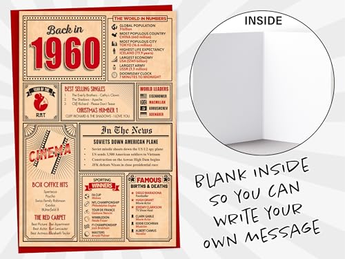 Comprar ahora Tarjeta de cumpleaños 64, tarjeta felicitación para hombres y mujeres, tarjetas hombres, 64