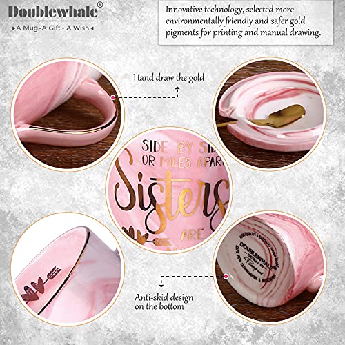 Ofertas en regaloscumple.com Taza de café cerámica mármol para hermanas, amigas, regalo cumpleaños y Navidad, cerámica, 14 onzas (Rosa)