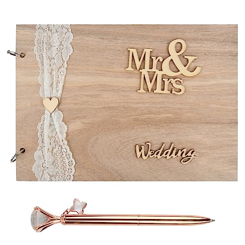 Consigue ahora BOPHIS Libro Visitas Boda Libros Catálogo Firmas para Bodas Retro Madera con Bolígrafo Libro Visitas Kraft Libro Recuerdos Boda para Invitado Boda Aniversario Compromiso Fiesta Rebajas 2024 | regaloscumple.com