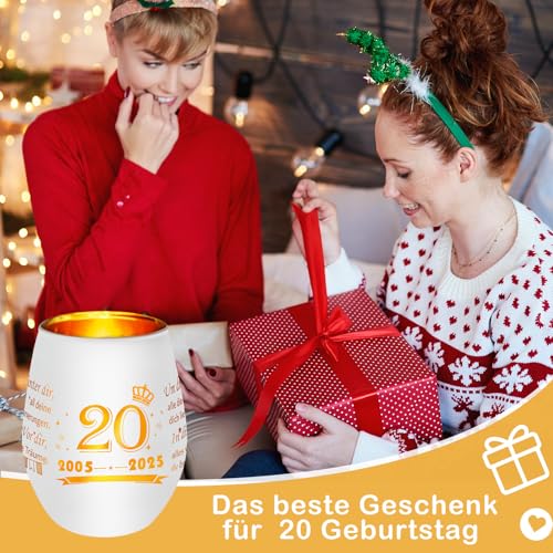 Ofertas Seutgjie 20. regalo de cumpleaños para niñas, novia, hermana, colega, mamá, 2005-2025, portavelas cristal con grabado vela regalos personalizados aniversario