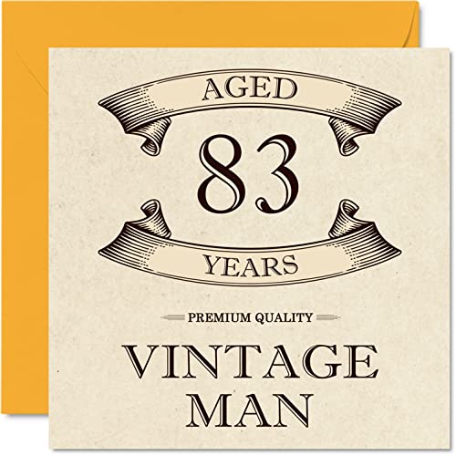 Comprar Tarjetas cumpleaños 83 vintage para hombres 83 años divertida tarjeta cumpleaños para abuelo papá marido tío hermano abuelo 145 mm x 145 mm tarjeta Ideas para regalar felicitación 83 cumpleaños Rebajas 2024 | regaloscumple.com