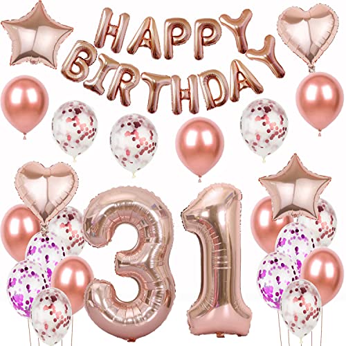 Oferta Globos cumpleaños mujer rosado papel 31 deco chica cumpleaños mujeres rosado 31 mujeres