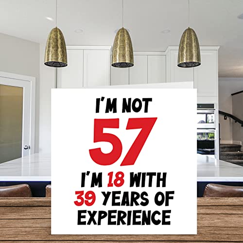 Oferta Flash Tarjeta felicitación 57 años experiencia mujeres hombres  no 57  con 39 años experiencia  divertida tarjeta felicitación cumpleaños 57 años mamá  papá  abuelo  nan  amiga  145 mm x 145 mm
