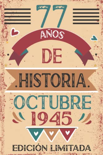 Comprar 77 Años Promoción De Historia Octubre 1945: Libro visitas cuaderno 110 páginas felicitaciones idea regalo regalo Para la esposa novia mujer La madre Rebajas 2024 | regaloscumple.com
