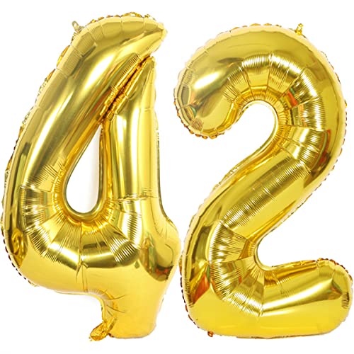 Consigue ahora Foil Globo Número 42 Dorados Globo Número 42 Dorados 100cm Gigante Globos Cumpleaños Numeros 42 Dorados Helio numero 42 globo cumpleaños 42 años Decoración 42 Cumpleaños para Fiestas Mujer Navidad Top Precio 2024 | regaloscumple.com