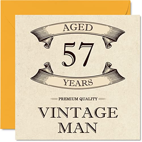 Consigue ahora Tarjetas cumpleaños vintage 57 años para hombres 57 años Navidad divertida tarjeta cumpleaños para colega papá marido novio tío hermano amigo tarjetas felicitación tarjeta 57 Top Precio 2024 | regaloscumple.com