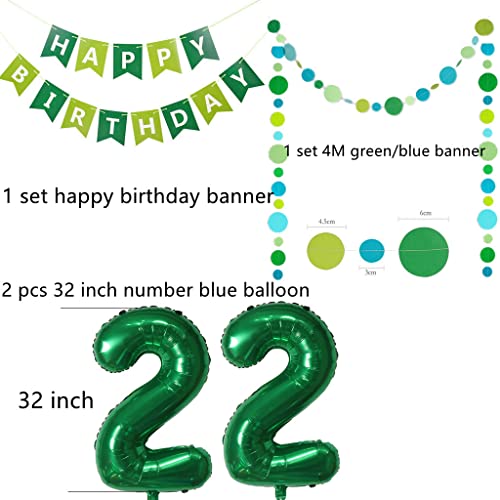 Dónde comprar en España 22 cumpleaños hombre mujer decoración verde set para hombres mujeres globos gigantes número