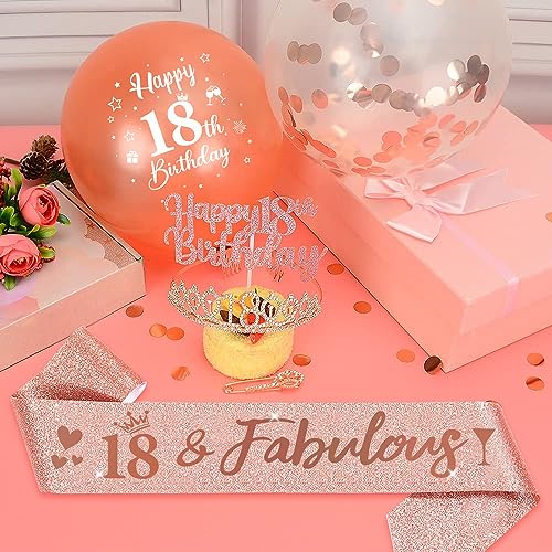 Ofertas de última hora 16 Años Corona Banda Cumpleaños Niña Tiara y Faja de Oro Rosa, Globos Cumpleaños, Velas Numeros 16, Topper Tarta Decoración Fiesta