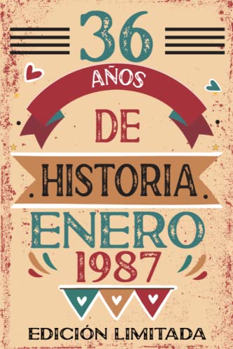Consigue ahora 36 Años De Historia Enero 1987: Libro visitas cuaderno 110 páginas felicitaciones idea Cumpleaños regalo regalo Para la esposa novia mujer La madre Ofertas 2024 | regaloscumple.com