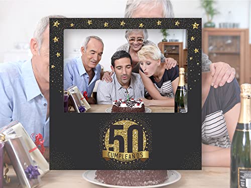 Comprar ahora Oedim Photocall Feliz 50 Cumpleaños, 80x80cm, Eventos o Celebraciones puntuales, Ventana Troquelada, Divertido