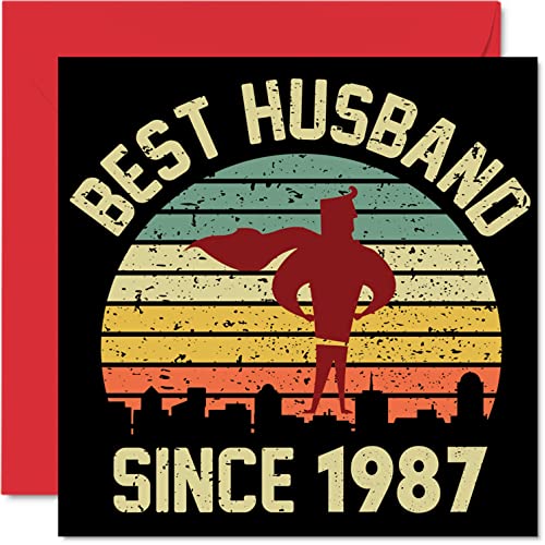 Consigue ahora Tarjeta 37 aniversario Ideas para regalar para marido esposa mejor marido desde 1987 regalos amor tarjetas feliz 37 aniversario boda para pareja tarjetas felicitación 145 mm x 145 mm para Top Precio 2024 | regaloscumple.com