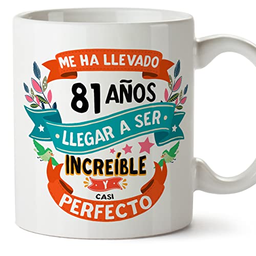 Comprar MUGFFINS Tazas 81 Cumpleaños - En Español - Me ha llevado 81 años llegar a ser increíble - Ideas para regalar 11 oz - Regalo original y divertido Ofertas 2024 | regaloscumple.com